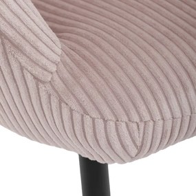 Relaxačné kreslo ušiak s taburetom ROYAL — kov, menčester, ružová