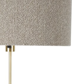 Stojaca lampa nastaviteľná zlatá s tienidlom z bouclé taupe 50 cm - Parte