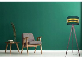 Stojacia lampa Intense Gold, 1x textilné tienidlo (výber zo 6 farieb), (výber z 5 farieb konštrukcie), (fi 35cm)