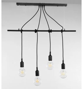 ONLI - Luster na lanku WIRE 4xE27/15W/230V čierna