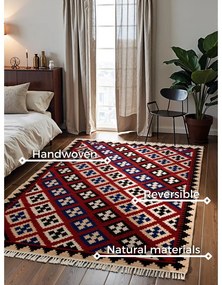 Červený obojstranný ručne tkaný vlnený koberec 200x290 cm Kamal Rami – Nouristan