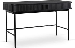 Vintino Písací stôl TRISHA 120 cm ryhovaný čierny
