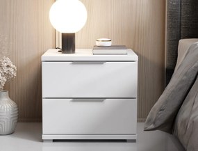 Nočný stolík s 2 zásuvkami Smilla, výška 43 cm, biely