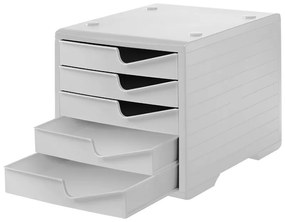 Triediaci box, 5 zásuviek, sivá/sivá