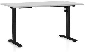 Výškovo nastaviteľný stôl OfficeTech A, 120 x 80 cm, čierna podnož, svetlo sivá