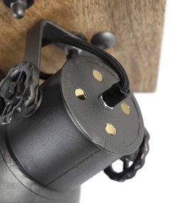 Priemyselný reflektor tmavosivý s mangovým drevom 18 cm - Mangoes