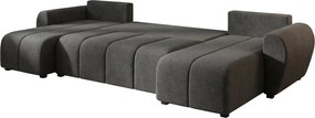 Rozkladacia obojstranná sedacia súprava do U SEVIO 311x145 cm, tmavosivá + 2 vankúšiky ZDARMA