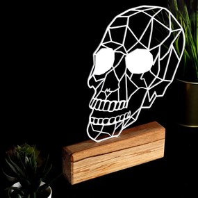 Kovová dekorácia Skull 29 cm biela