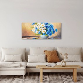 Maľovaný obraz vázy kvetín (120x50 cm)