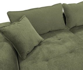 Rozkladacia rohová sedacia súprava v tvare L s úložným priestorom LAGOA, ľavé prevedenie, zelená