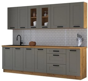 Kuchynská linka Luna claygrey/artisan 260 bez dosku