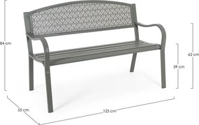 Kaki kovová záhradná lavica Lizette – Bizzotto