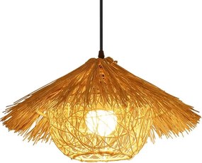 Toolight Natural, stropné závesné svietidlo 1xE27 APP1636-1CP, prírodná hnedá, OSW-05109