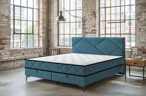 Posteľ Parana 180x200 cm, modrá aqua zamatová látka