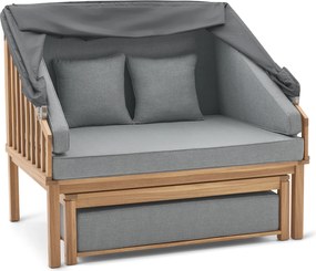 Plážové kreslo prémiovej kvality so strieškou na ochranu proti slnku