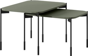 Hnedý konferenčný stolík Sonatia 60 cm s kovovými nohami - olivový