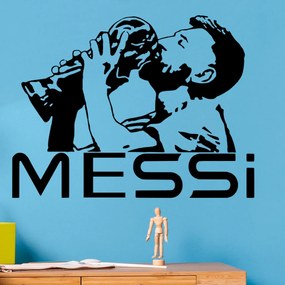 Veselá Stena Samolepka na stenu na stenu Lionel Messi pohár Farba: černá