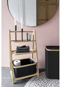 Čierny/prírodný bambusový kúpeľňový regál 44x80 cm Ecori - Wenko