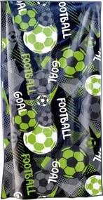 Rýchloschnúca XL plážová osuška GOAL farebná 100 x 180 cm, 100% mikrovlákno