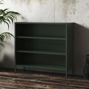 Nízky policový regál LUCA, 1000 x 900 x 350 mm, Modern: fľaškovo zelená farba