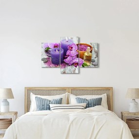 Obraz orchideí a sviečok (90x60 cm)