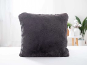 Obliečka z umelej kožušiny 45 × 45 cm – tmavosivá