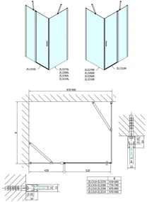 Polysan Polysan, Zoom Line obdĺžniková sprchová zástena 1000x800mm L/P varianta, ZL1310ZL3280