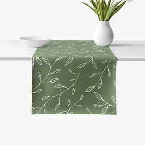 Goldea behúň na stôl 100% bavlnené plátno - čajové lístky 35x160 cm