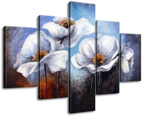 Gario Ručne maľovaný obraz Alpské maky - 5 dielny Rozmery: 100 x 70 cm