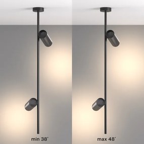 Maytoni C021CL-02B - Luster na tyči ELTI 2xGU10/50W/230V čierna