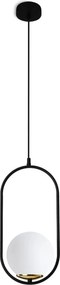 Závesné svietidlo Florence, 1x biele sklenené tienidlo, b/g, U