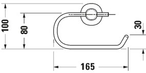 Duravit 99261000 - Držiak toaletného papiera D-CODE v lesklom chróme