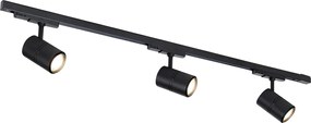 Koľajnicový systém čierny vrátane LED stmievateľný 3-svetlo 3-fázový ľavý - Ruler 38