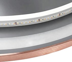 Rea MMJ, okrúhle LED zrkadlo, 60cm, kartáčovaná meď, HOM-05491