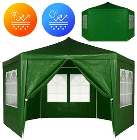 Záhradný pavilónový altánok, s oknami, zelený, MultiGarden