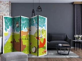 Paraván - Funny animals II [Room Dividers] Veľkosť: 225x172, Verzia: Akustický