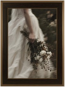 Nástenná dekorácia v ráme Girl With Bouquet