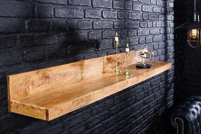 Dizajnová nástenná polica Medan z mangového masívu 140cm