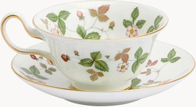 Šálka na čaj's podšálkou z jemného kostného porcelánu Wild Strawberry