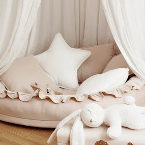 Hniezdo pre deti s volánom púdrovo ružová