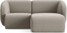 Svetlohnedá zamatová rohová pohovka (pravý roh/s leňoškou) Lani – Makamii