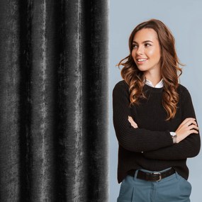 ZÁVES NA KRÚŽKOCH VANI 140X250 CM ČIERNA