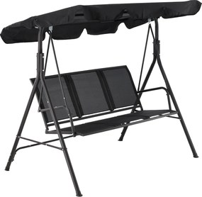 Garden Line ZÁHRADNÁ HOJDAČKA S TEXTILENE 170 x 110 x 153 cm ČIERNA