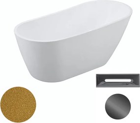Besco Akrylátová voľne stojaca vaňa Melody Glam Z 150x80 (170x80) BESCO-Typ výpuste: Click-Clack s prepadom, čierna, BESCO-Rozmery: 170x80, BESCO-Far…