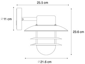 Priemyselná nástenná lampa oceľ IP44 - Shell