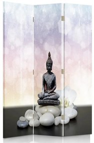 Ozdobný paraván Kameny zenového Buddhy - 110x170 cm, trojdielny, klasický paraván