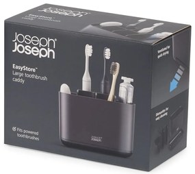 Čierny plastový stojan na zubné kefky EasyStore – Joseph Joseph