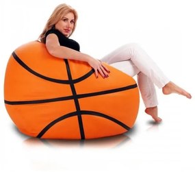 Sedací vak Basketbalová lopta ekokoža TiaHome - krémová