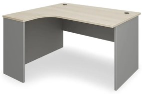 Rohový stôl SimpleOffice 140 x 120 cm, ľavý, dub svetlý / sivá