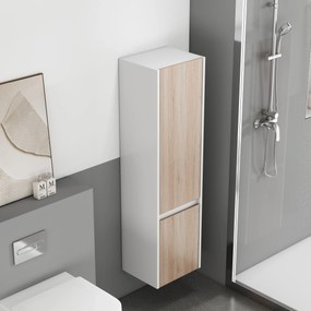 Vysoká závesná kúpeľňová skrinka Houseland Nivra dub/biela